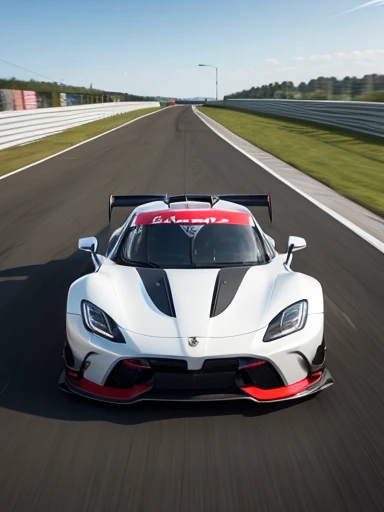 Racing car driving, first person perspective,full body shot
