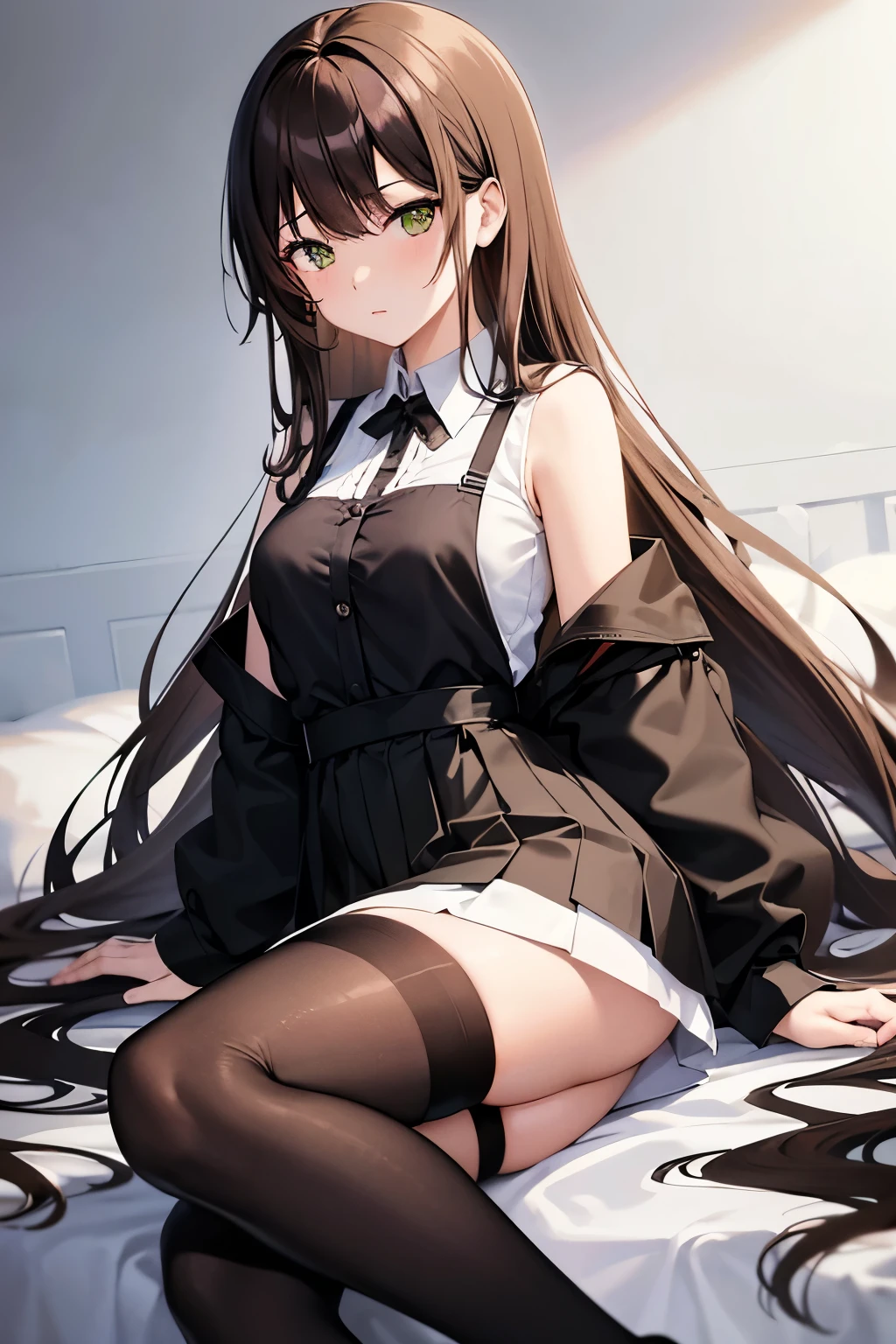 Hi-Res、masterpiece、Chizuru Ichinose、Brown hair、Soio、Female one、outside of house、细致背景、A detailed eye、((Brown-eyed)),Beautiful and perfect legs, Clean and perfect hands,(Black_pantyhose:1.2)、Functional、Panties under pantyhose、garter strap、 hot、steams、Flip the skirt、Skirt flipping、Roll up the scar by hand、Show underwear、Show off your pants with your own hands、Panchira、bare-legged、Opening legs、Open legs、bare-legged、Large open legs、Panties digging into the crotch、