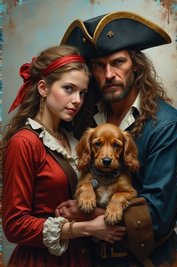 pirate family, oil painting portrait in the style of Greg Rutkowski and Daniel Gerhartz


