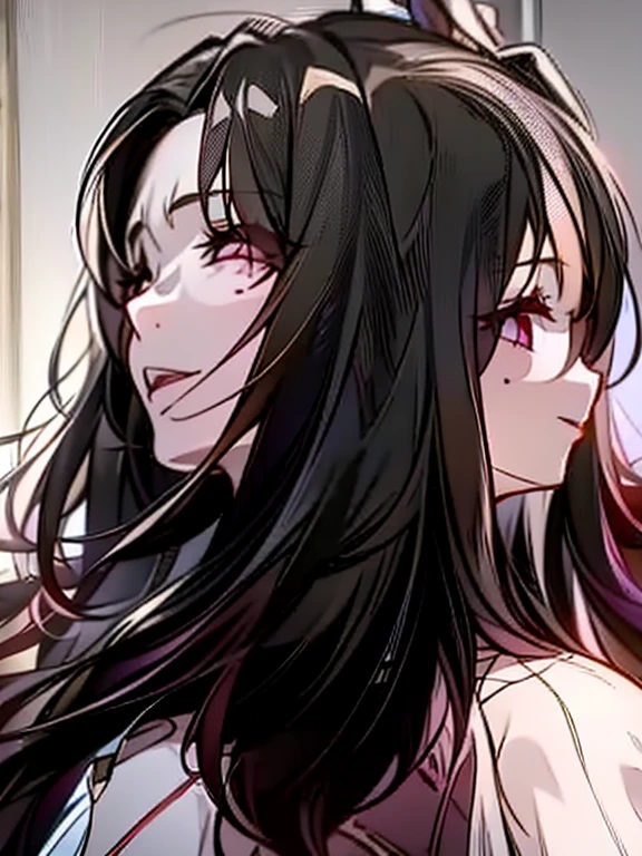 girl with both heads, Anime girl with long black hair and white shirt, Realistic anime style, Realistic anime style, Beautiful anime face images, Two beautiful anime girls, smooth cg anime art, digital anime art, beautiful anime pictures, detailed digital anime art, Realistic anime art style, Semi-realistic anime style, Anime style digital art, Anime style digital art, digital anime illustration,DSLR Photos, (8ก, 4K, Masterpiece),(Masterpiece, best quality), best resolution, (3 heads:1.5),Arms separated,arm circle, (Put your hands on your head...), (lower hand on ankle), (lower hand on leg), Full content in the frame, full body view, (four arms),(Multi-arm),(many hands), รูปร่างเพรียวบาง Masterpiece,best quality,best resolution,1 woman,many heads, upper body, smile, Facing the audience,big breasts,simple background,Beautiful face,Beautiful hair,beautiful eyes,beautiful body,Beautiful hands,conjoined twins