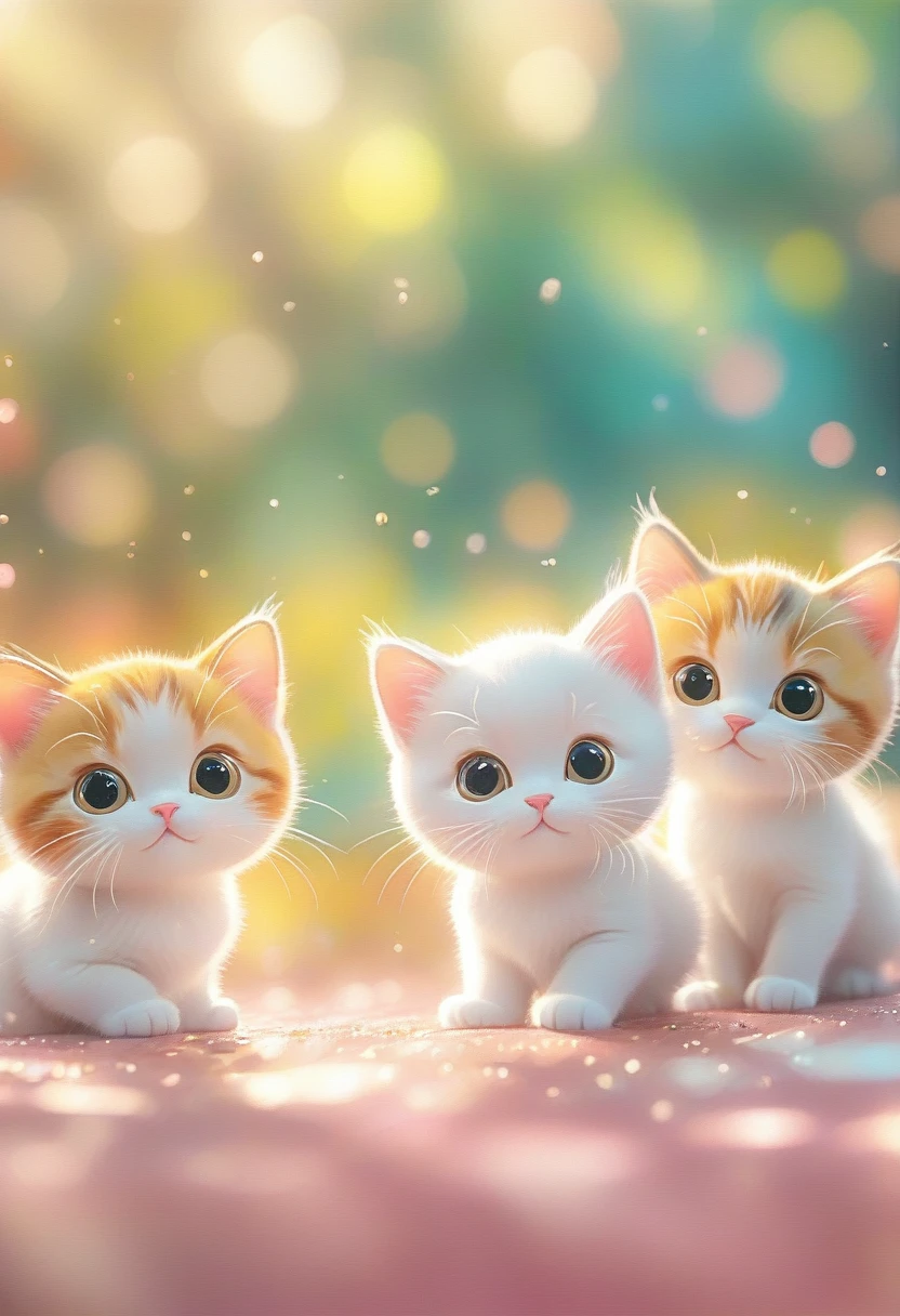 (masterpiece, Highest quality:1.2), Fisheye Lens:1.4，Multiple cats close-up on a pink background, Cute numbers艺术, Beautifully detailed digital art, 8K high resolution illustration wallpaper, Cute numbers, Blurred dream picture, 4K HD wallpaper illustration, Cute 3D rendering, Beautiful artistic illustration, 2D illustration, 2D illustration, Blurry dreamy illustration, Spectacular concept art. Bokeh