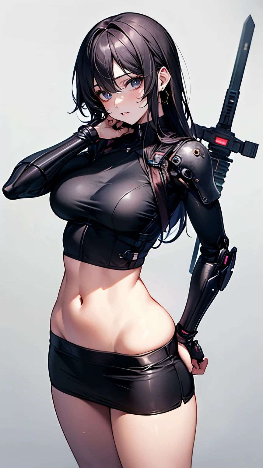 （Very delicate and beautiful：1.2）super model,,Beautiful breasts,voluptuous,【bike shorts】,,【3girls】,,Highest quality, High resolution, 8k,mini skirt.Three Girls.cyber punk.Mechanical Sword