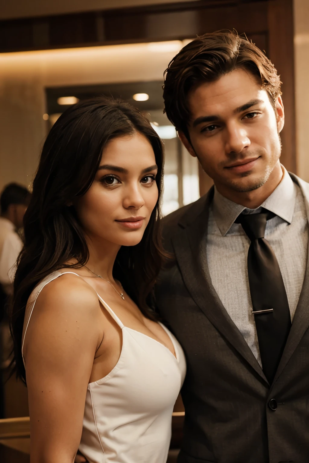 Handsome billionaire with a beautiful woman