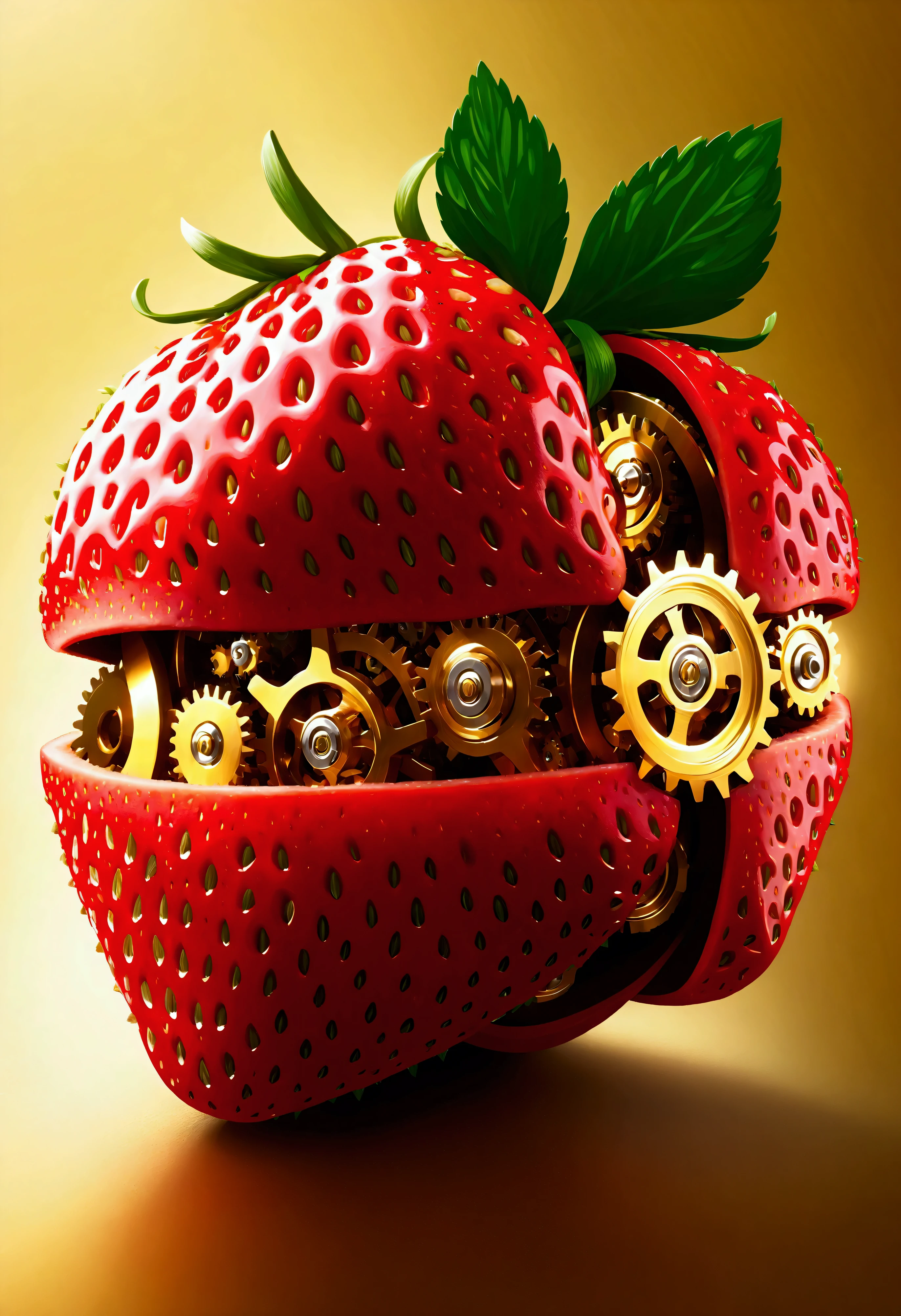 quality\(8k,wallpaper of extremely detailed CG unit, ​masterpiece,hight resolution,top-quality,top-quality real texture skin,hyper realisitic,increase the resolution,RAW photos,best qualtiy,highly detailed,the wallpaper,cinematic lighting,ray trace,golden ratio\), BREAK ,(1strawberry\((many gears (inside:1.4):1.4),A Clockwork strawberry, color\):1.3),background\((monochrome:1.4),1man\(Malcolm McDowell,(evil smile:1.3), wearing white bodysuit and black hat\), poster of movie\((A Clockwork Orange\(Stanley Kubrick\):1.3)\) ,(close-up strawberry:1.4)