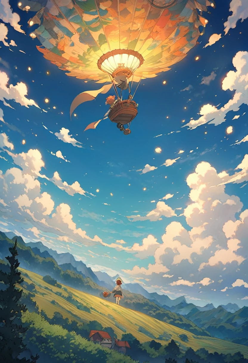anime scene of a girl and a dragon flying in the sky, ghibli despondent vibe, despondent, from the studio ghibli film, miyazaki animated film, medium shot. por Hayao Miyazaki, Ghibli Studio Still, still from studio ghibli, ghibli animated film, por Miyazaki, studio ghibli and shinkai makoto, Studio Ghibli Céu Make a collage of this art in the style of Van Gogh