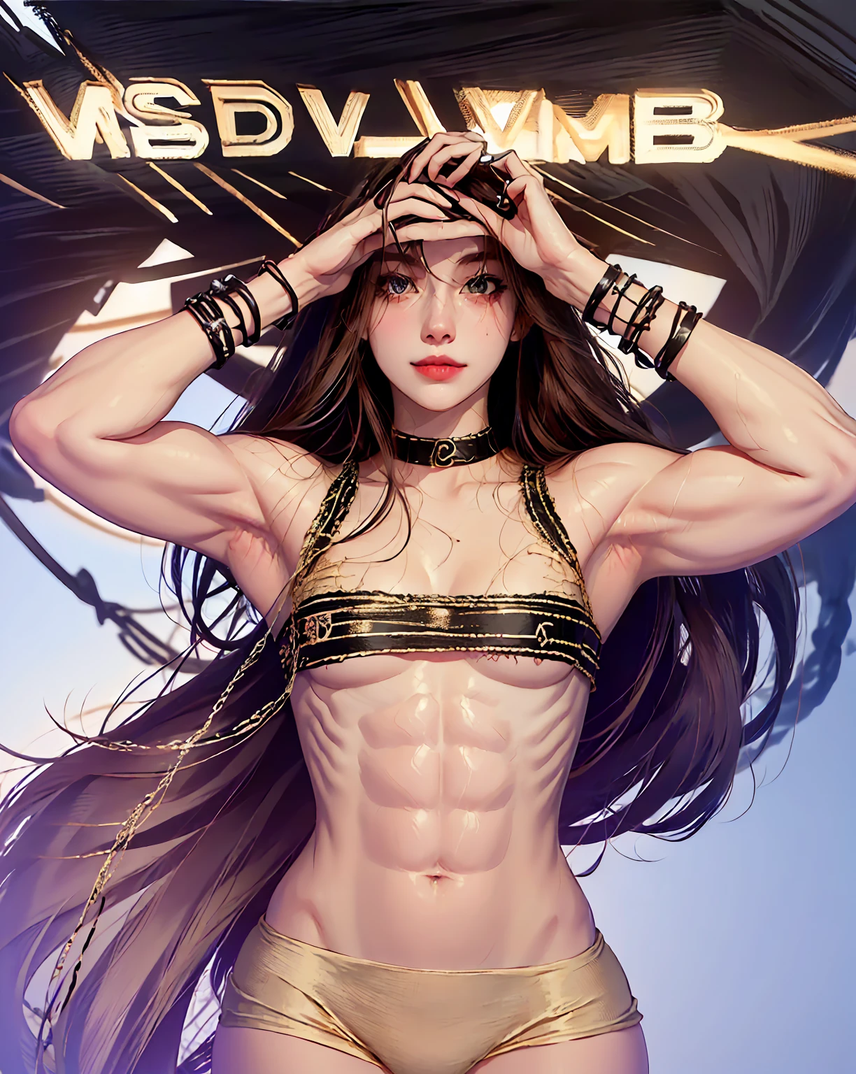 Enormously skinny waist, vascular muscular biceps, slender legs, flirting cute face smile, pouting lips and deep round cleavage. wearing 10inch platform high heels, very small waist, kiss young girl. exaggerated exremely hyper freaky, ultra veiny hypermuscular, girl skinny, extremely bulges, skinny lycra underwear, slim body, girl pumped, ultraveins arms, vascular, shredded, ripped, ultra detailed, feathered muscle, visible muscle fibers, tiny waist, cute face girl, extremely giant muscle girl, vein nets, steroids, soft girl, masterpiece, theme gym in the background.