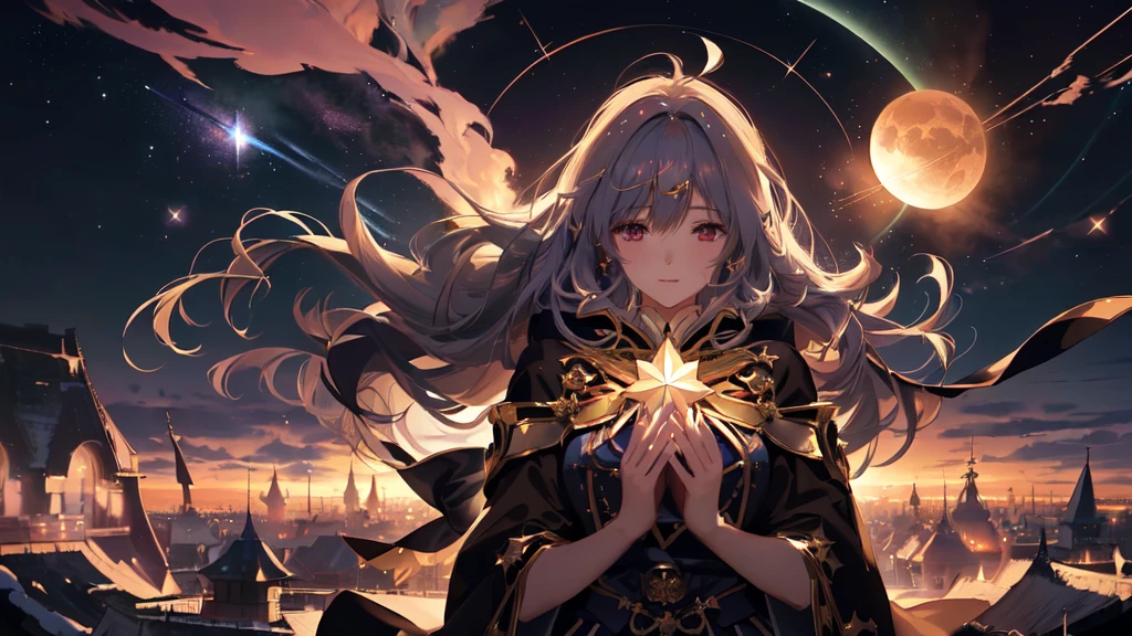 anime girl with long hair holding a star in her hands, anime art wallpaper 4 k, anime art wallpaper 4k, anime art wallpaper 8 k, best anime 4k konachan wallpaper, anime fantasy illustration, 4k anime wallpaper, beautiful celestial mage, anime fantasy artwork, detailed digital anime art, anime wallpaper 4 k, anime wallpaper 4k, beautiful fantasy anime