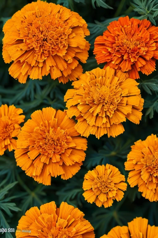 marigold flower,colorful petals,orange yellow,sunlight,botanical,floral,nature,natural lighting,photorealistic,highly detailed,sharp focus,HDR,8k,studio lighting,vibrant colors,rich textures,floating in air,seamless background