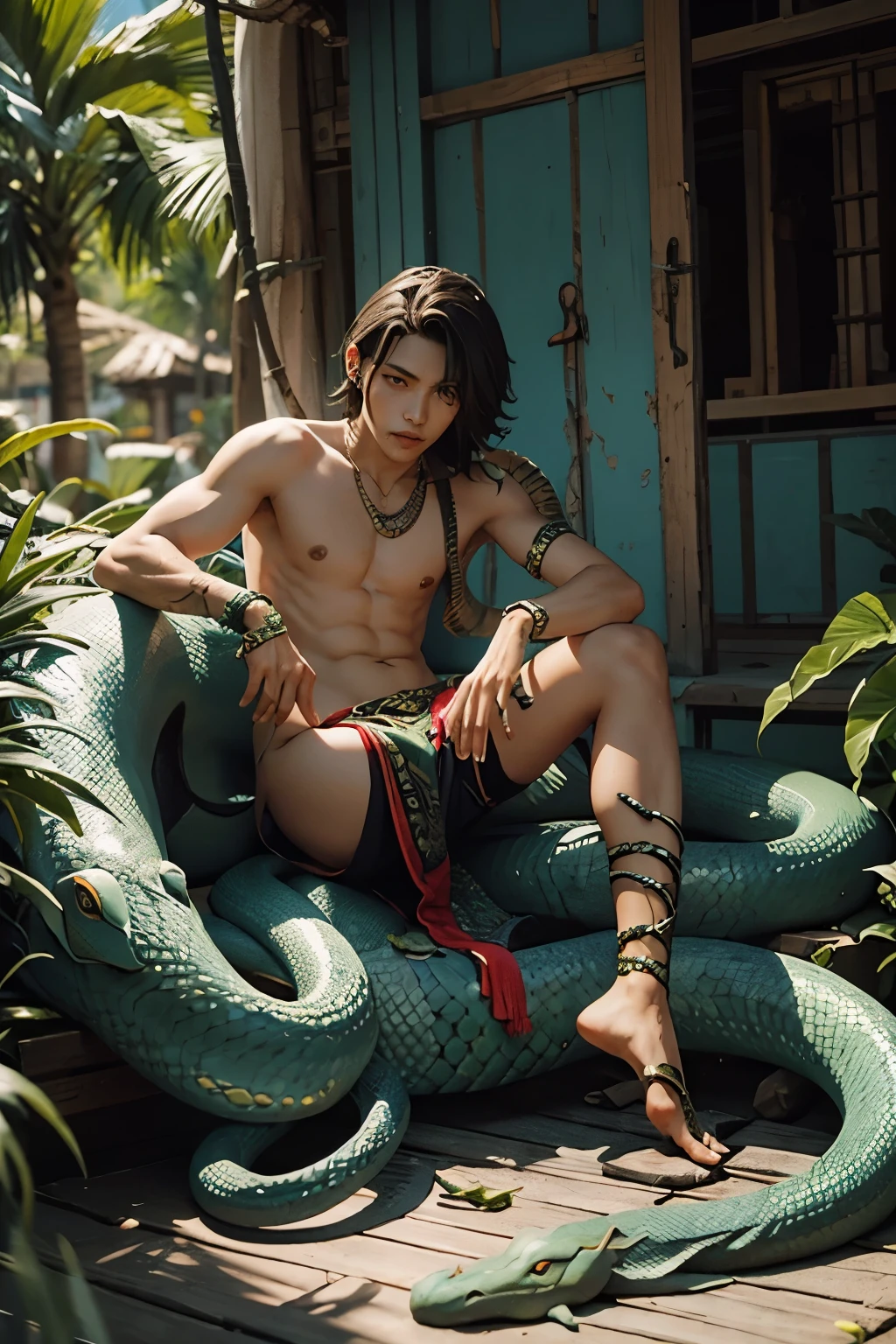 naga boy with snake tale instead of legs