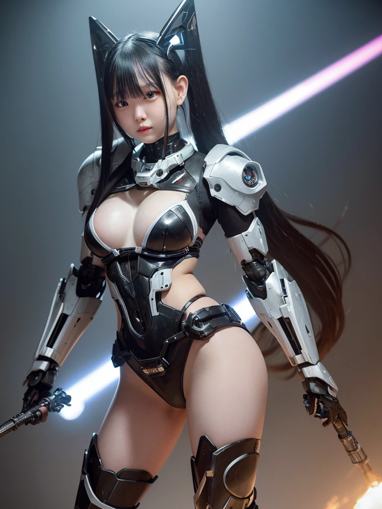 Textured skin, Super Detail, Attention to detail, high quality, 最high quality, High resolution, 1080P, hard disk, beautiful,(Super Heroine),(Mecha Queen),Missile Guide,beautifulサイボーグ女性,Mecha Cyborg Girl,BATTLE MODE,Girl with a mechanical body,She is wearing a combat cyborg mech with weapons,Full Body Shot,