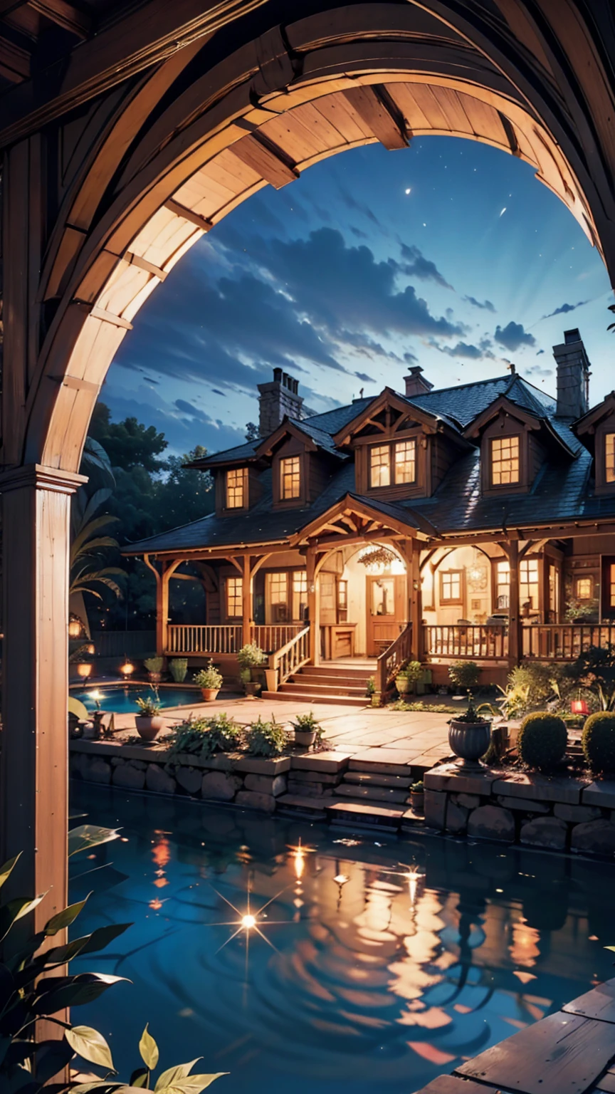 The mansion's greenhouse, sharp, Realistic, 4K, Film Grain, Bokeh, Modern Kitchen、Apron with frills(naked)、Nipple swelling emphasis、