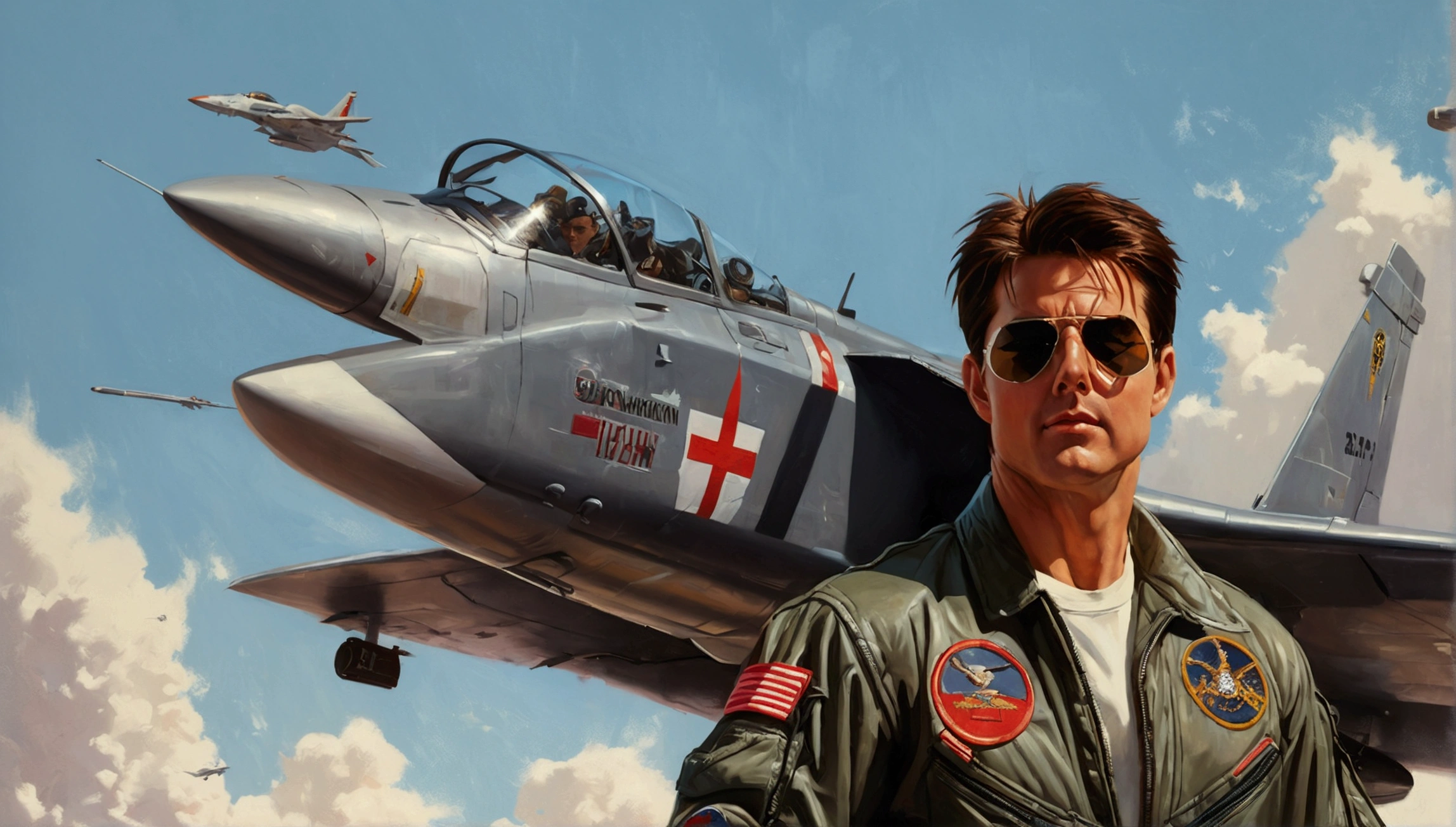 Tom Cruise from Top Gun, vhs effect, (poster:1.2),poster on wall, nostalgia, movie poster,
(skin texture), intricately detailed, fine details, hyperdetailed, raytracing, subsurface scattering, diffused soft lighting, shallow depth of field, by (Oliver Wetter)
professional majestic oil painting by Ed Blinkey, Atey Ghailan, Studio Ghibli, by Jeremy Mann, Greg Manchess, Antonio Moro, trending on ArtStation, trending on CGSociety, Intricate, High Detail, Sharp focus, dramatic, photorealistic painting art by (greg rutkowski:1.4), bokeh
