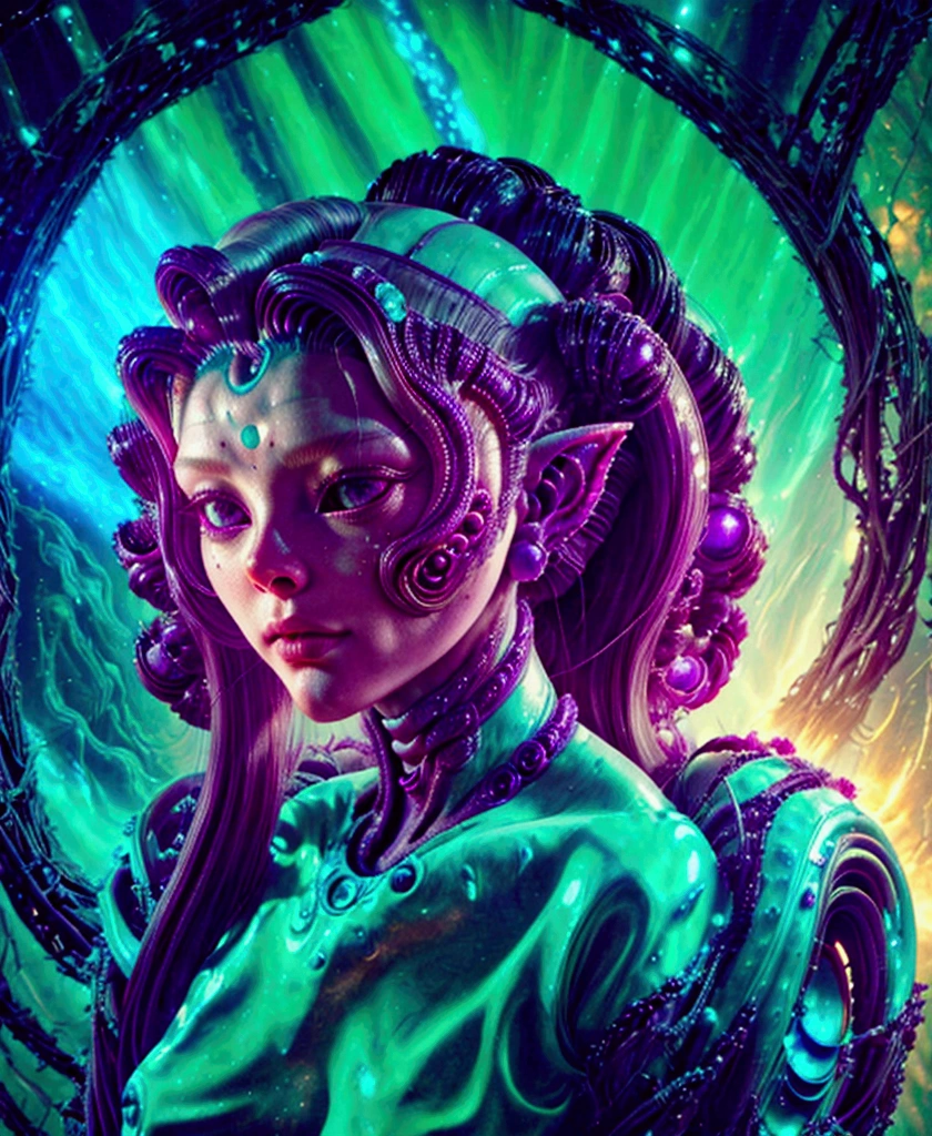 a close-up of a woman with strange hair and a strange face, female Humanoid creature, movie still of an alien cyborg, Female Alien, beautiful female gorgon, cyberpunk medusa, Medusa made of wax, Medusa made of soft wax, still from the alien girl movie, Humanoid creature, Medusa, attractive science fiction face, alien woman, female Medusa long hair