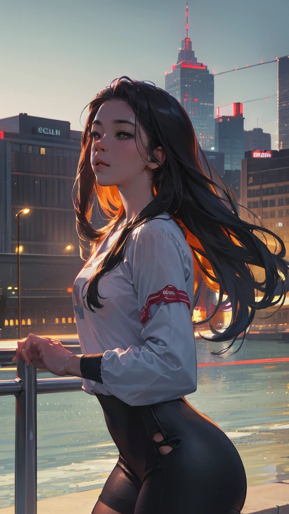 (8K, RAW Photo, Best Quality, Masterpiece: 1.2), (Realistic, Realistic: 1.37), 1 Girl, City Background, Avatar .50MM LENS
