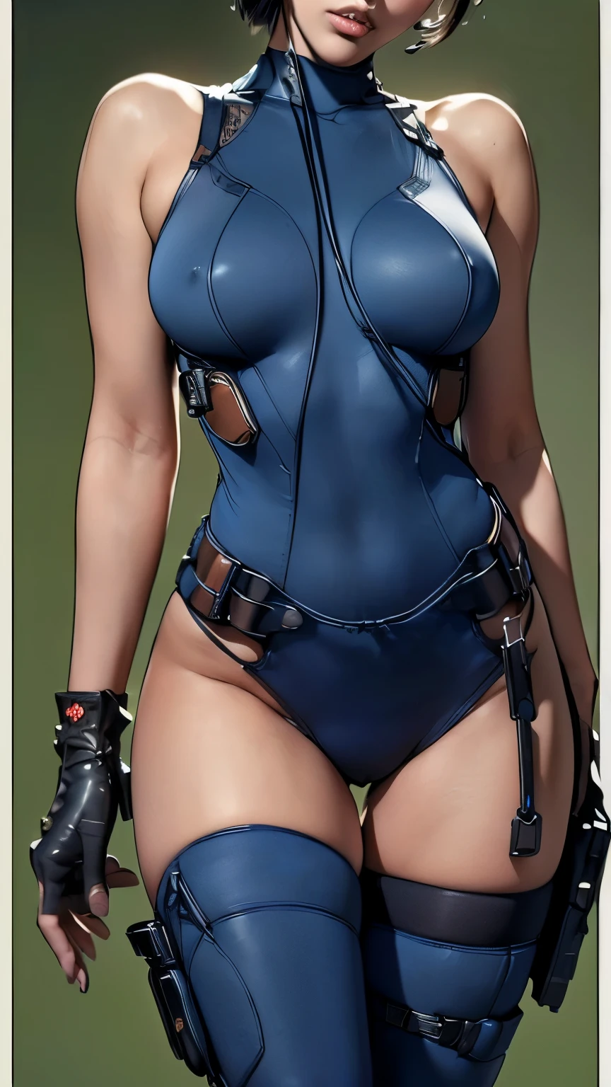 (A woman),(((A female member of the Future Force rides a motorcycle))),((Navy blue tactical high leg bodysuit:1.5)),((earphone:1.5)),((Tactical Holster:1.5)),(Gloves:1.5),(Serious:1.5),(Super short hair:1.5),(bionde:1.5),(beautiful eyes:1.3),(Very detailedな顔:1.5),((Very detailed drawing of a female hand:1.5)),((muscular:1.5)),(Sexy appearance:1.5),((Thick thighs:1.5)),(Beautiful Body:1.5),((Very sensual:1.5)),(Background is hanger:1.5),(Cyberpunk atmosphere:1.5),(((Blurred Background:1.5))),(Written border depth:1.5),rest(((masterpiece:1.5),(best quality:1.5),(Very detailed:1.5),(high resolution:1.5),(Practical:1.5),(Practical:1.5),(Delicate depiction),(Carefully drawn))),8k,wallpaper