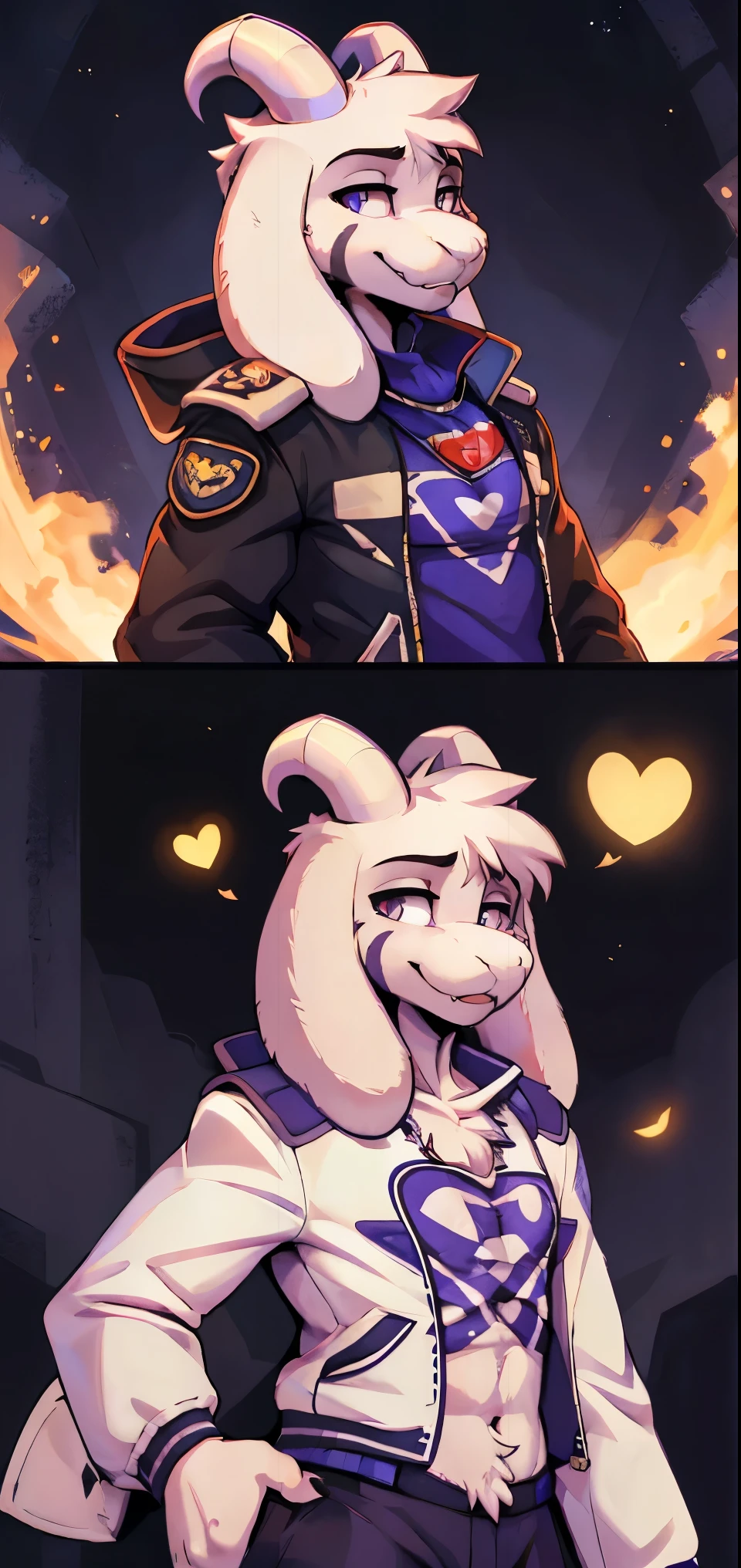 ((Asriel)), Best Quality, furry, animal nose, smile, anime eyes, goat, undulation, pants elegant, (((three piece lasts))), Atar, jacket, lasts&#39;jacket, vest, presumptuous, ((((holding the flap)))), detailed hand, exterior, Portrait with wide aperture, cool tones, Strong visual impact, blank space, contrast of lights and shadows, SUPER TEXTURE, Sun shine, Super clear image, simple image
