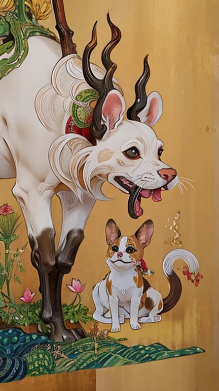 (masterpiece: 1.2, Highest quality),Chihuahua sitting on a Ouija board,Alphabet tattoo on stomach,Dog with a Ouija board、Manga Style, rough sketch, Horror elements,
