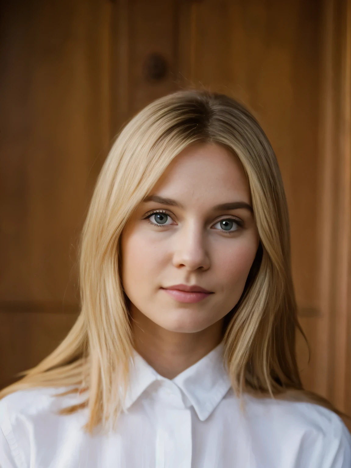 (​masterpiece, best quality:1.2), 1 girl, alone, European 27 year old slim blonde woman. Photo shoot for the chic fashion magazine “Hair” & Style Cover. 