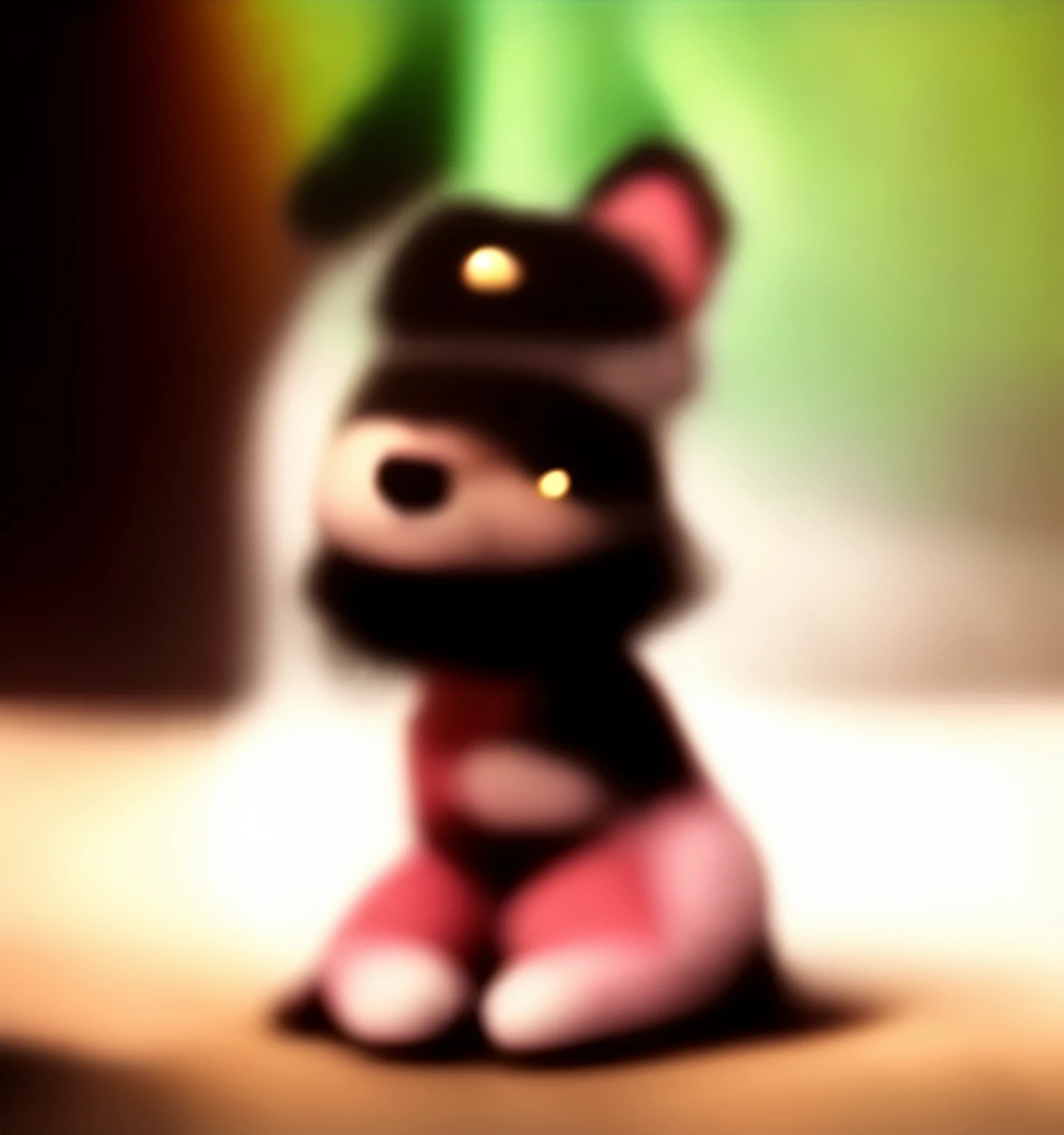 Breathtaking depth of field, bokeh, cute (plush:1.3) toy cat