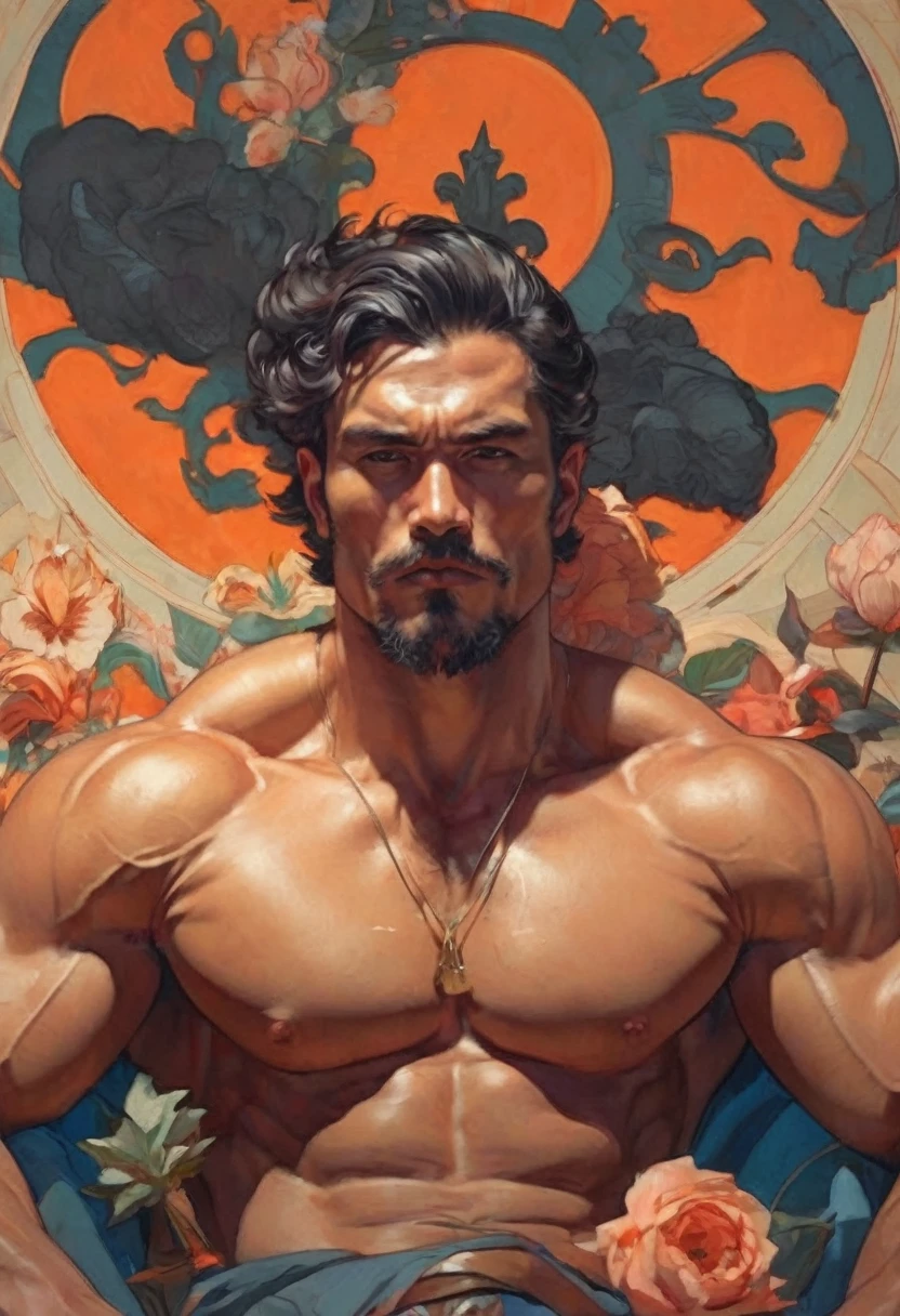 40 year old Macho afro Alfa, wearing nothing , squatting down , whisker, blue piercing eyes, chestnut hair, pronounced eyebrow, Strong jaw, high cheekbones, (complete body:1.5), sitting on the bed opening your legs, very muscular muscles, bulging biceps, bulging triceps, protruding pectorals, bulging quadriceps, protruding trapezoids, broadshouldered, bulging calves, protruding forearms, velues, (gigant ass:1.5), Cao Cao, alone person. Obra-prima art deco, Alpha Male, at night, cemetery, flowers, skull, nightmarish, candles, intrincately detailed, sharp focus, extremely detaild, black fantasy, Ablaze, colorfull painting, rich colour, HDR, octane rendering, digital illustration, cinematic light, Artwork by [ sachin teng, Alphonse Mucha's, Jean Dupas, Eugène Grasset ] defined and beautiful muscles, big penis , Huge penis , penis Beautiful , defined, penis with details and hyper perfect, Luscious , giant penis, muscular penis, penis with veins, beautiful penis, photorealistic penis, detailed penis, perfect penis, large penis, penis luscious, sweaty penis, hard penis, perfect penis HD 8k, round testicles, perfect testicles, furry testicles,
