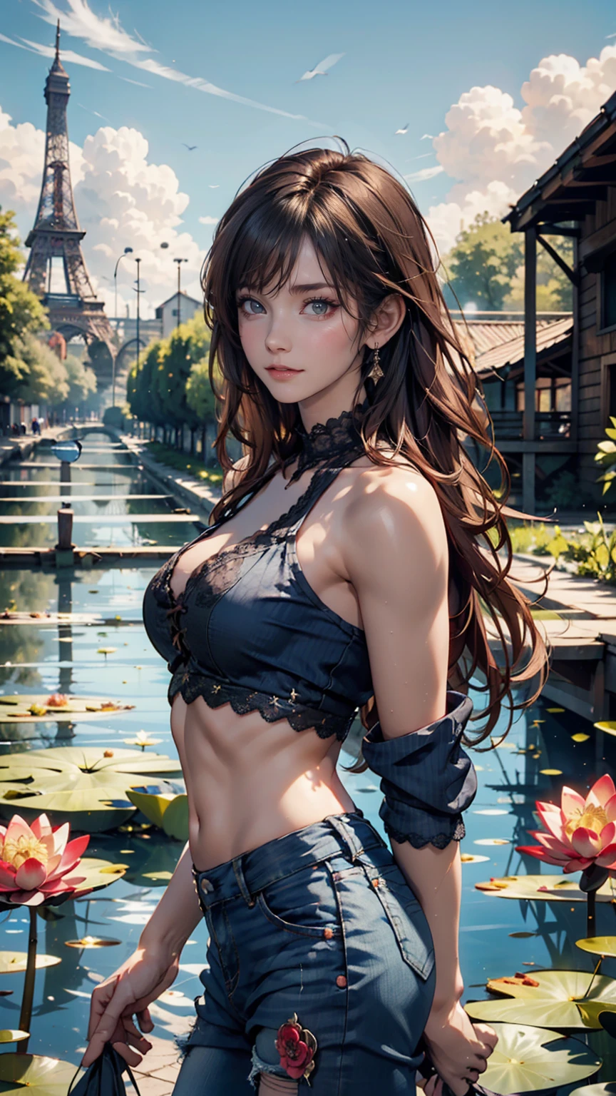 Create an image of a Western-style anime girl sitting on a park bench, blending Western fashion with anime aesthetics. Capture a sense of tranquility in a lush park setting, with charming details like a whimsical squirrel or colorful butterfly. Let the fusion of Western and anime elements transport viewers into a whimsical world of imagination, ray trace, (brightening light:1.2), (Increase quality:1.4), (best quality real texture skin:1.4), finely detailed eyes, finely detailed face, finely quality eyes, (tired and sleepy and satisfied:0.0), beautiful clothes, (Increase body line mood:1.1), (Increase skin texture beauty:1.1) (full-body) --auto