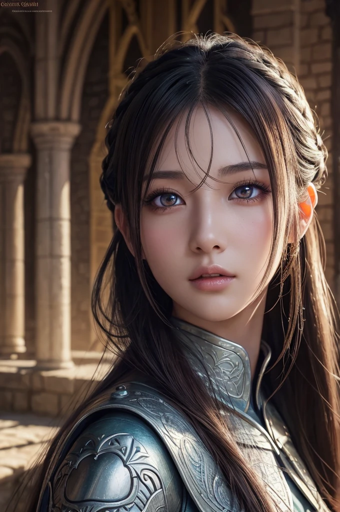 a 20 years old japanese girl,(dragonquest sage,Excalibur:1.0),beautiful detailed eyes,beautiful detailed lips,extremely detailed face and eyes,long eyelashes,fantasy,medieval,magic,medieval castle,landscape,art,digital painting,cinematic lighting,vibrant colors,dramatic lighting,realistic,photogenic,masterpiece,4k,best quality