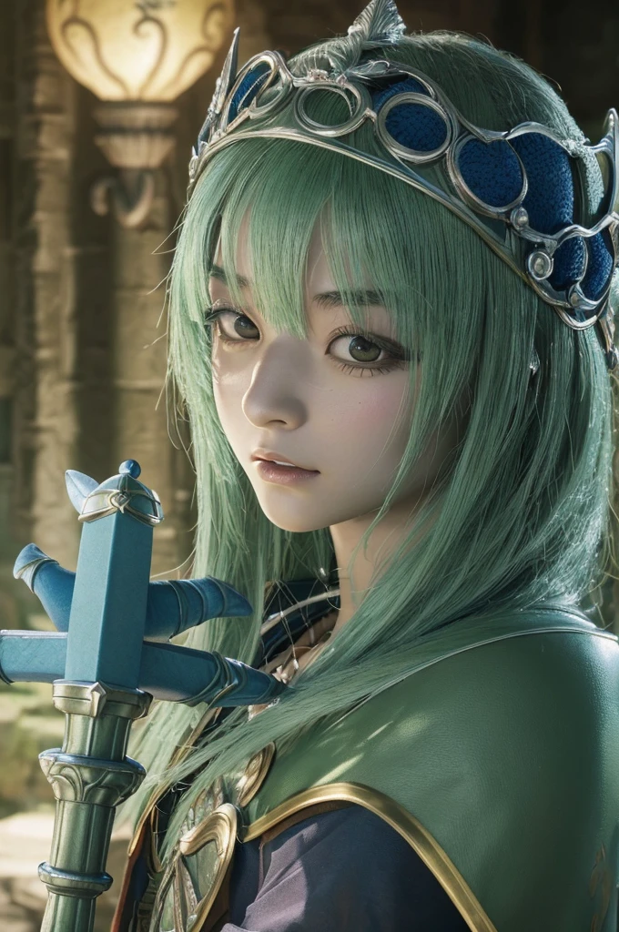 a 20 years old japanese girl,(dragonquest sage,Excalibur:1.5),beautiful detailed eyes,beautiful detailed lips,extremely detailed face and eyes,long eyelashes,fantasy,medieval,magic,medieval castle,landscape,art,digital painting,cinematic lighting,vibrant colors,dramatic lighting,realistic,photogenic,masterpiece,4k,best quality