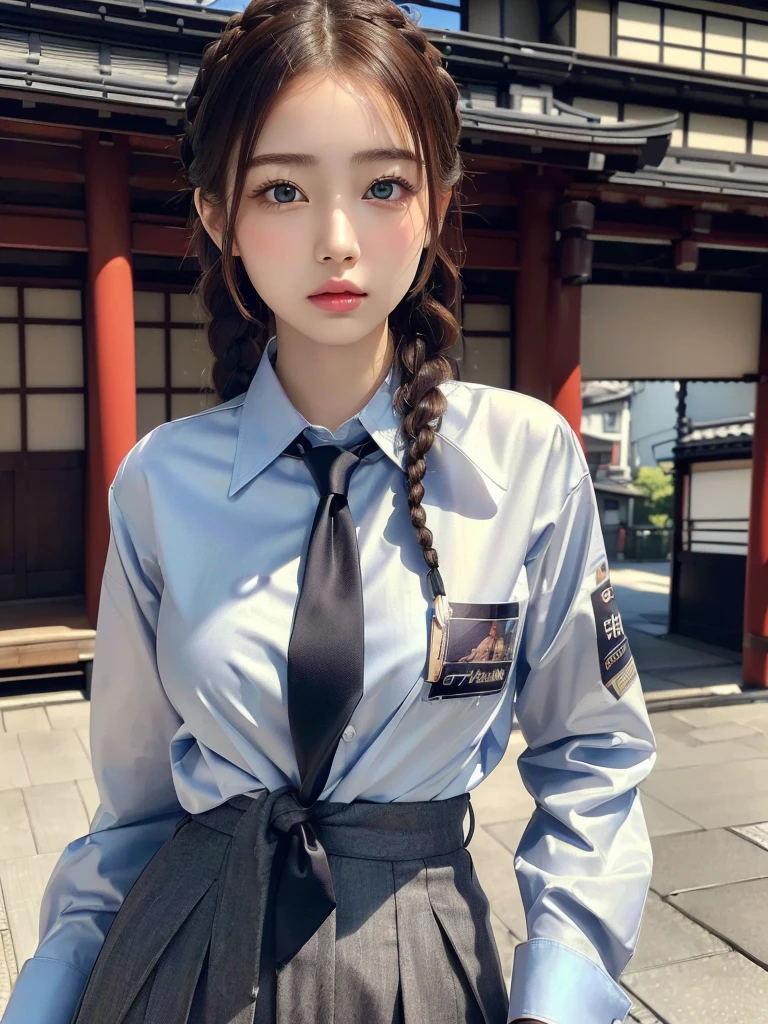 (((masterpiece))),(((High resolution)))、(((8k)))、(((Perfect Face)))、(((The Beauty of Japan)))、20-year-old、(((Beautiful Face))), (((Business shirts、tie、Business Pants))), Top quality eyes, Detailed Texture, Looking at the camera, big , ((High resolutionの顔)), ((Braid))