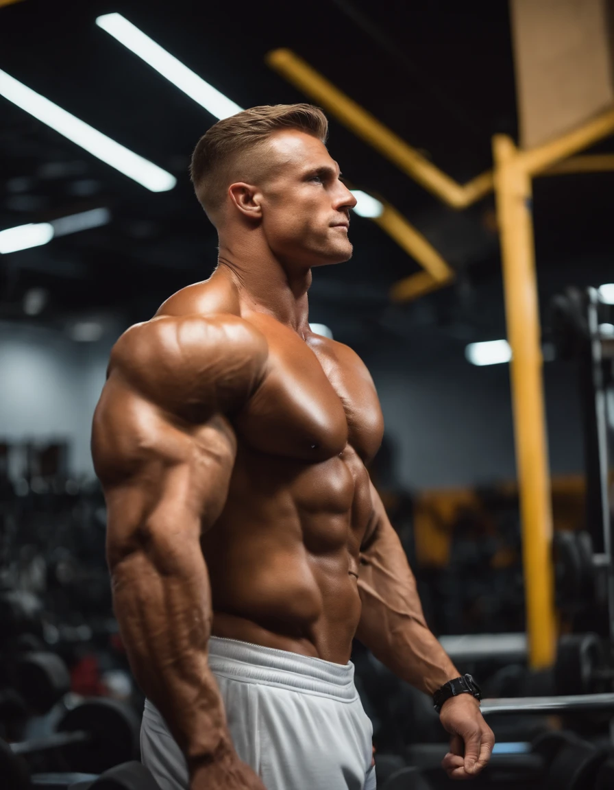 straight white conservative republican homophobic redneck musclegod with glistening tan pecs wearing shiny nike. this is an arrogant super-duper muscled bodybuilder. Extremely handsome and masculine
