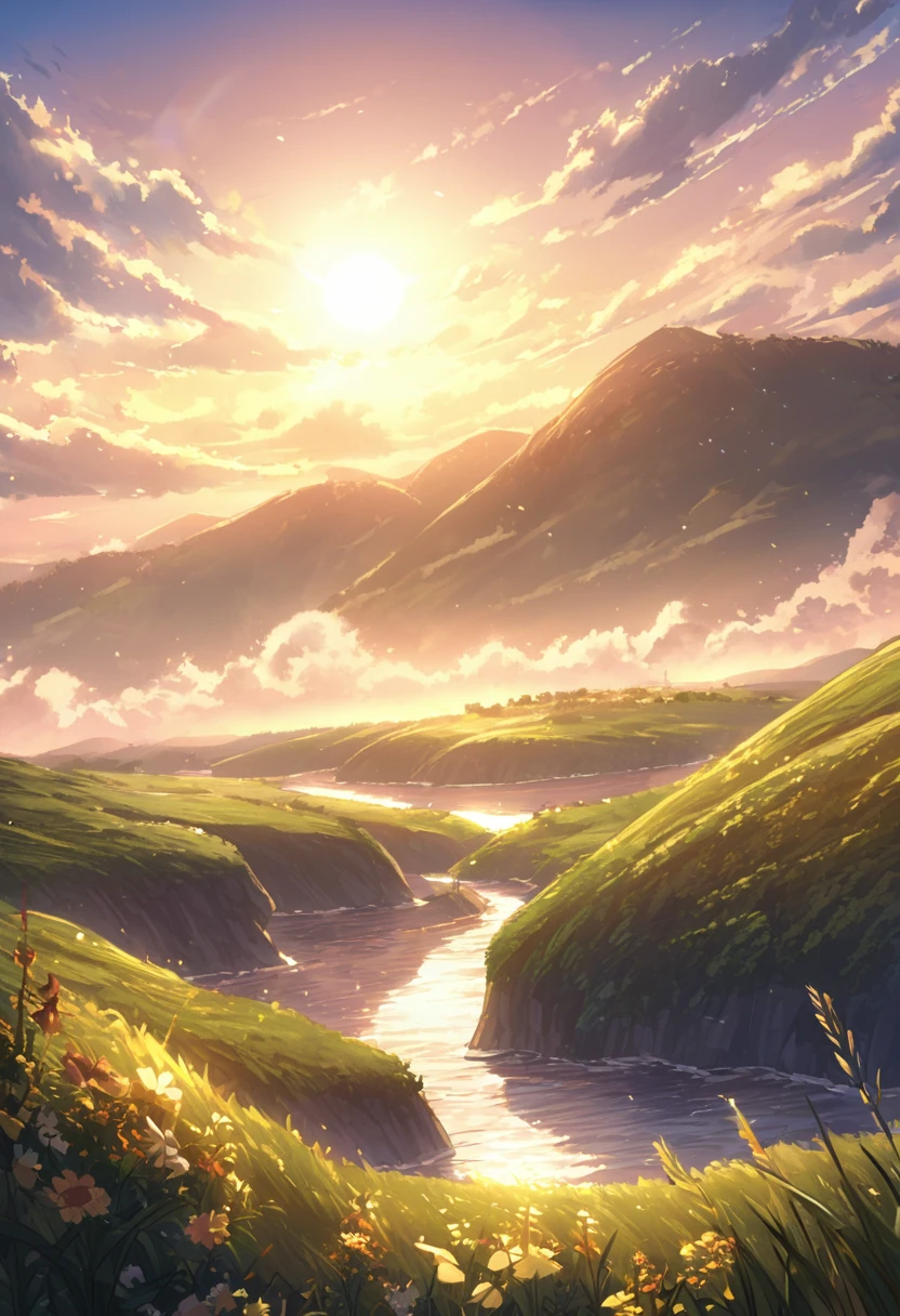 Beginning of the story、The beginning of the way、新たなるThe beginning of the way、Vast Sky、Vast land、dawn、Shining Morning Sun、fantasy、fantasy的、fantasy的な光景、nature