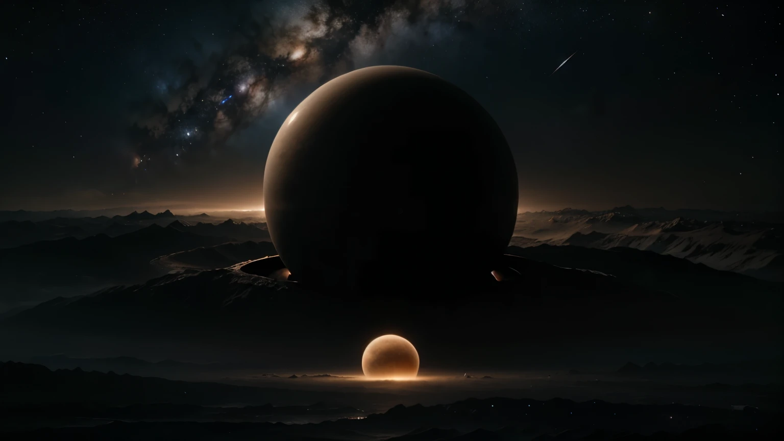 landscape, black color palette, space, negro, planets, stars, 4k, giant, resolution, magnificent, gray, white