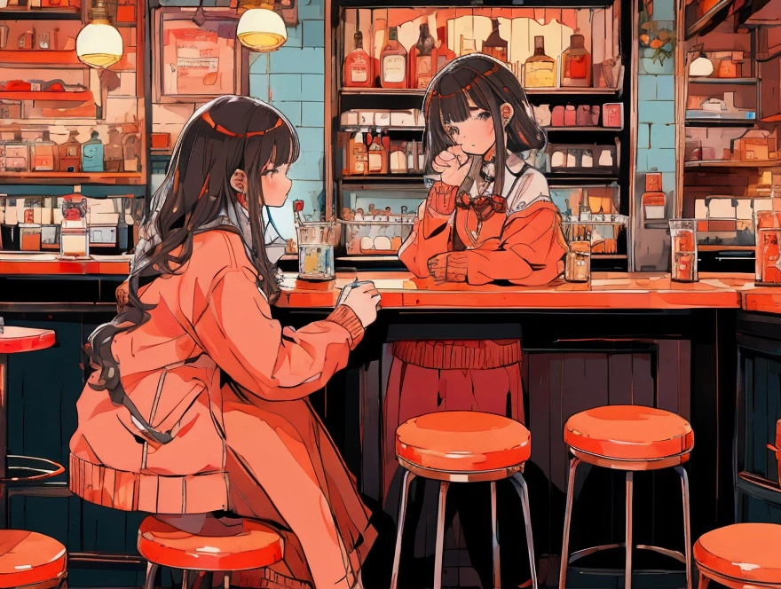 Bar and cat girl