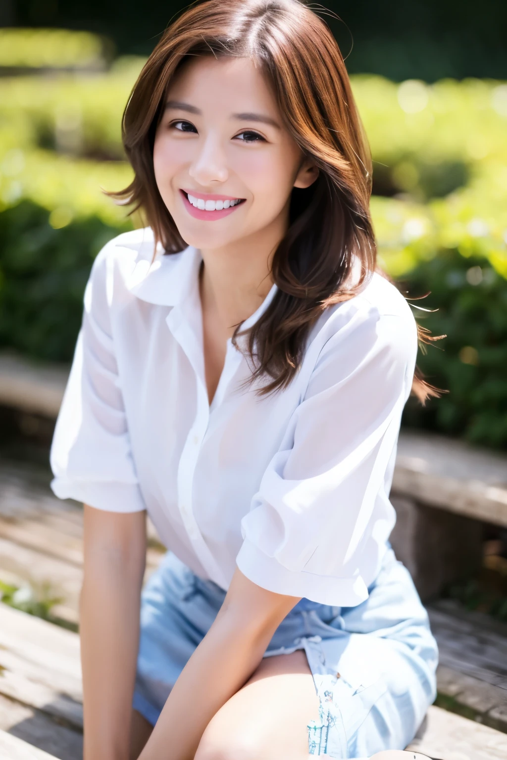 smile,30-year-old female,Beauty,White shirt