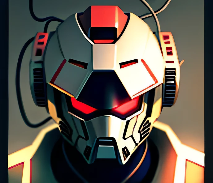 Latest technology giant robot head。
Gundam style。