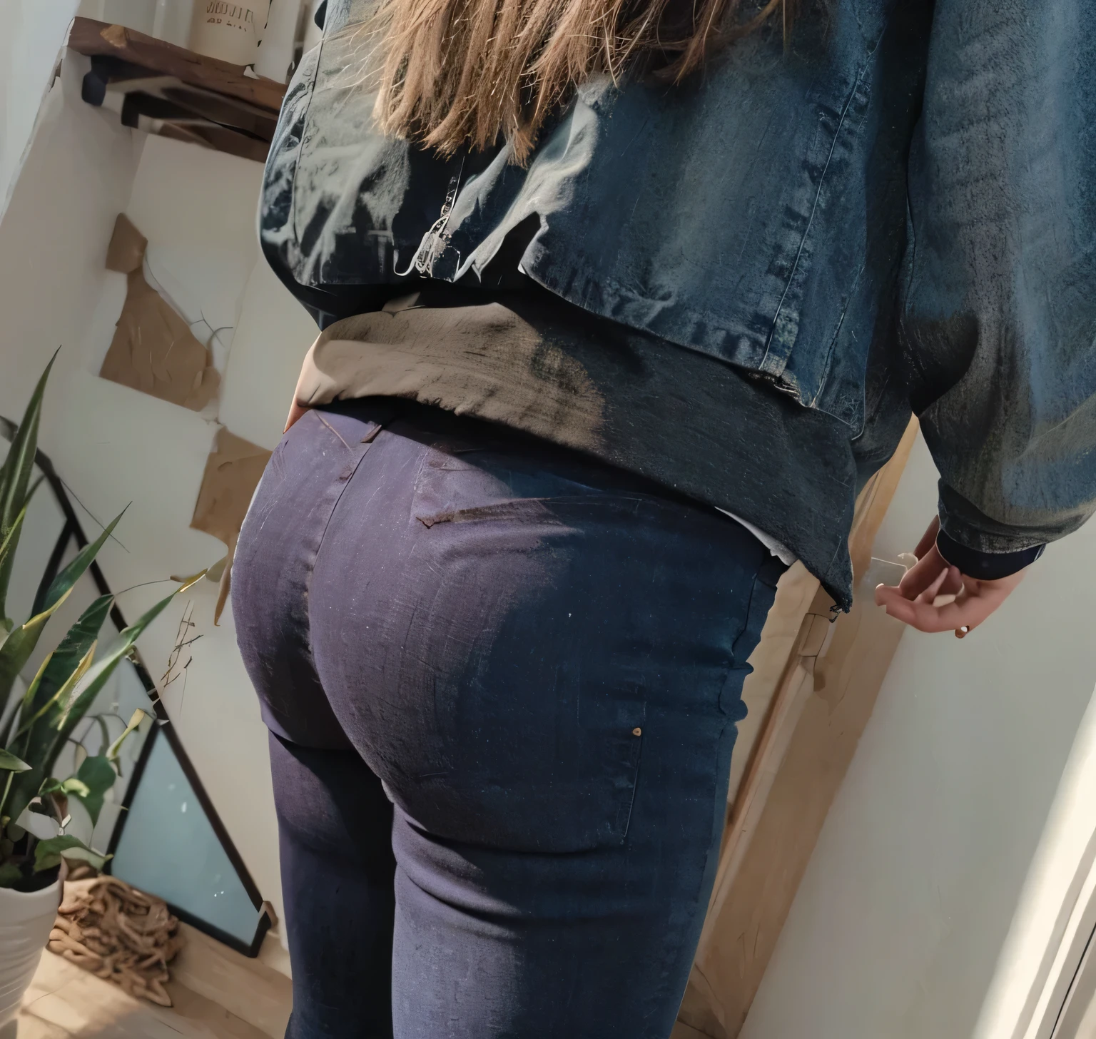 realistic girl from back tight jeans hd sexy