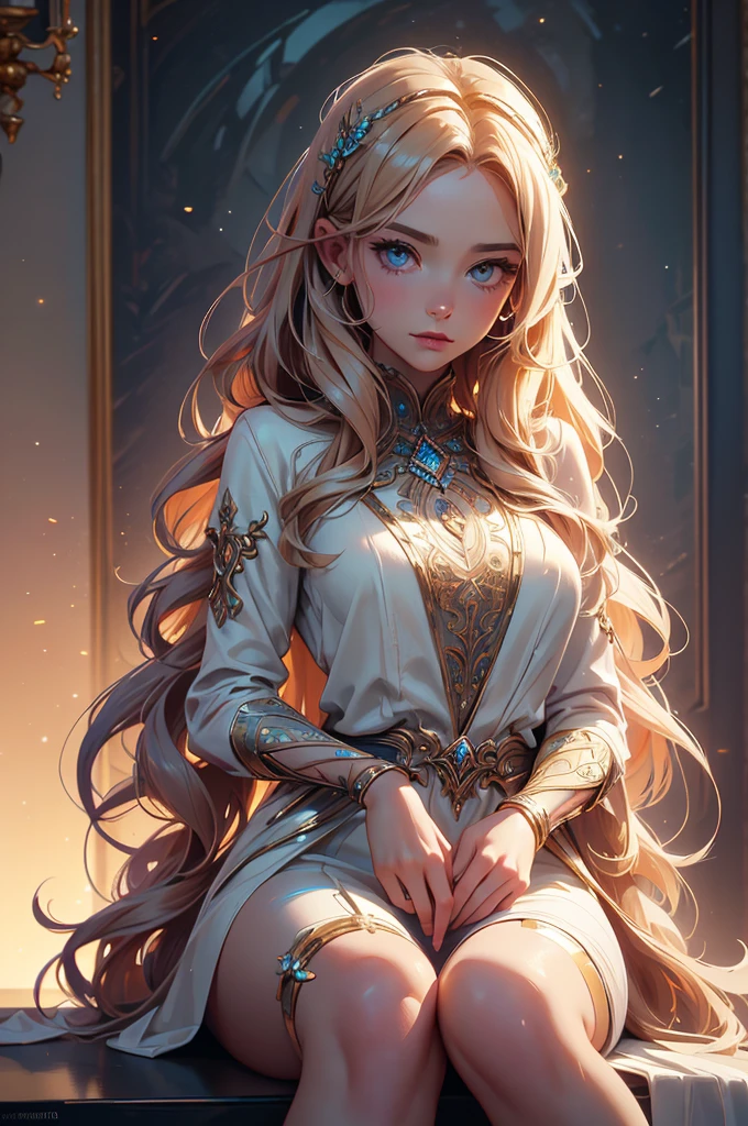 hyperrealistic image maximum quality, perfect masterpiece, perfect work of art, 8k. a young and beautiful nude angel woman posing seated,intricate detailed face and eyes,long wavy hair,elegant pose,angelic look,glowing aura,ethereal atmosphere,(best quality,8k,photorealistic,hyper detailed,masterpiece:1.2),cinematic lighting,warm soft colors,dramatic lighting,mystical,concept art