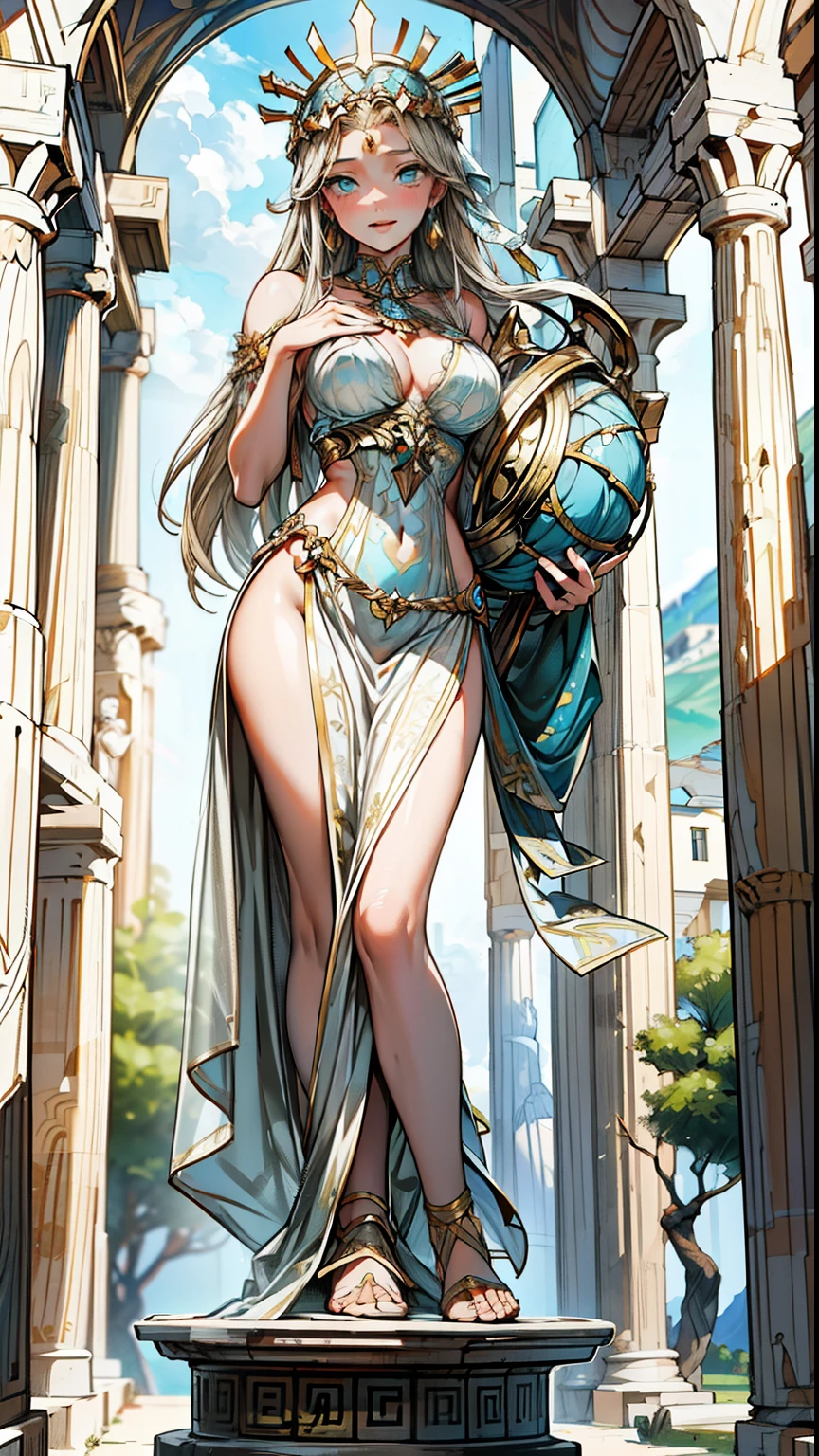 (8K, best quality, masterpiece)，(Practical, RAW photos, Ultra-fine transparent), Practical Light, mural, Beautiful girl mosaic, Beautiful mosaic, ((Greek goddess, Venus de Milo, Ancient Greek costumes))