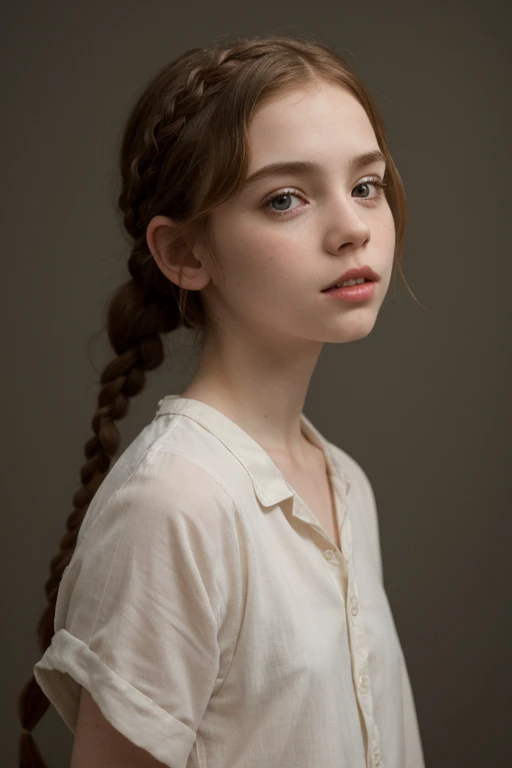 Sophia Lillis, Cute girl, elegant, Open your mouth, Portraiture , Long braids,whole body 、Ecstasy