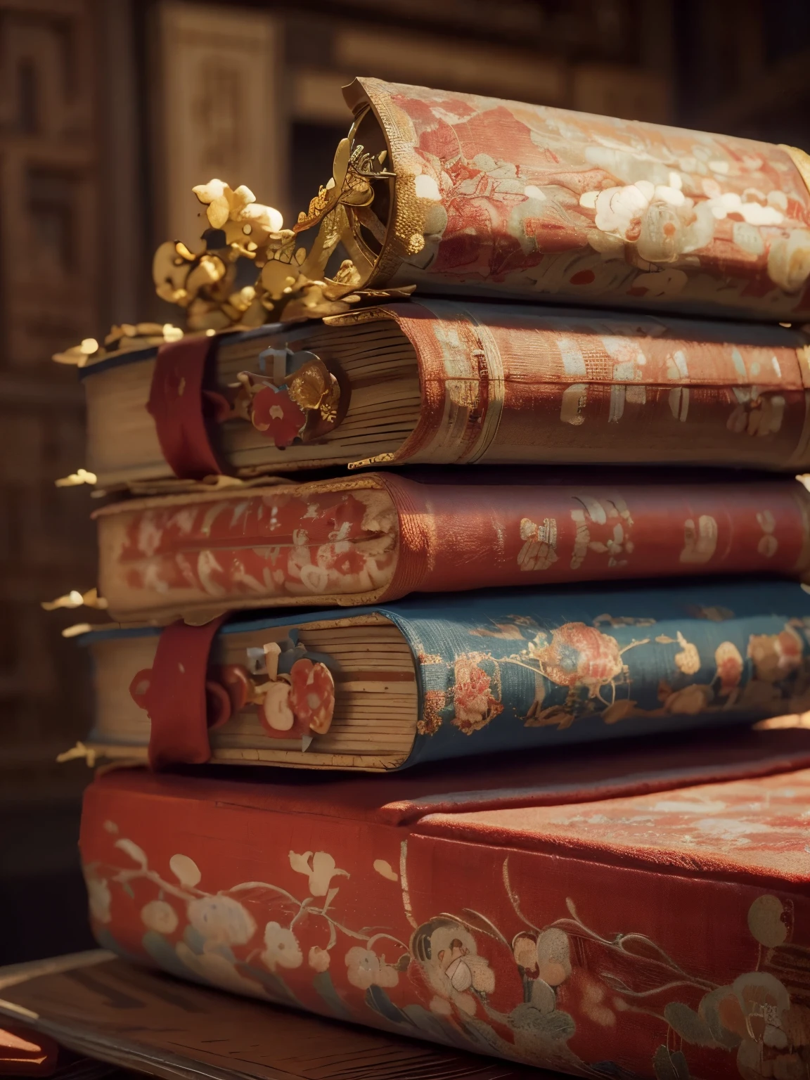 Ancient Chinese books、 front view, (masterpiece, highest quality, High resolution, Photo realistic, sharp, RAW Photos, 8k wallpaper, perfection, Professional Lighting, Very detailed)
