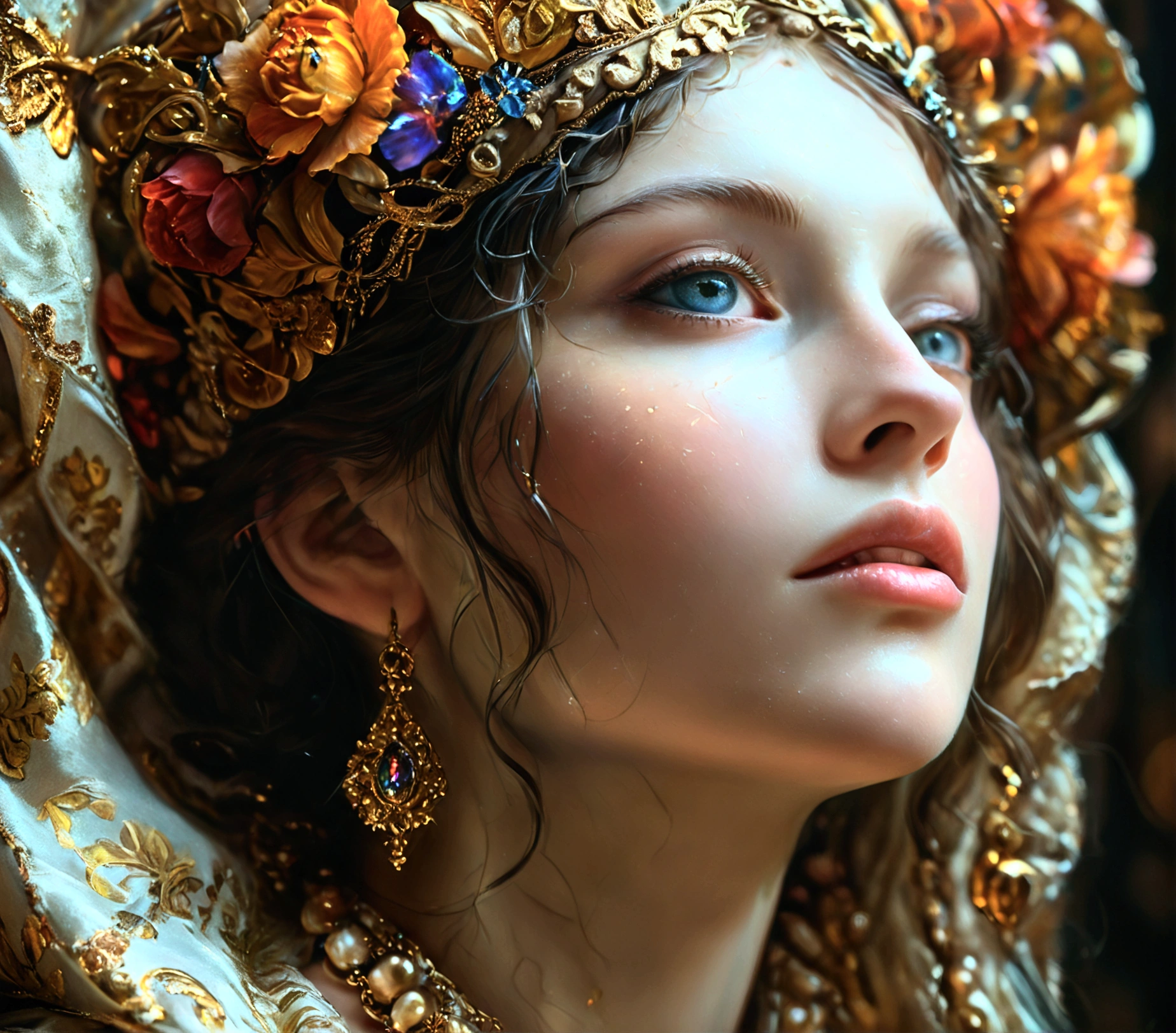 a detailed illustration of a. beautiful virgin high quality oil painting, ultra-detailed, (best quality,4k,8k,highres,masterpiece:1.2),ultra-detailed,(realistic,photorealistic,photo-realistic:1.37),HDR,UHD,studio lighting,ultra-fine painting,sharp focus,physically-based rendering,extreme detail description,professional,vivid colors,bokeh,renaissance art style,dramatic lighting,chiaroscuro,baroque,renaissance,cinematic,epic scale,intricate details,religious imagery,biblical scenes,ancnuient mascript,old