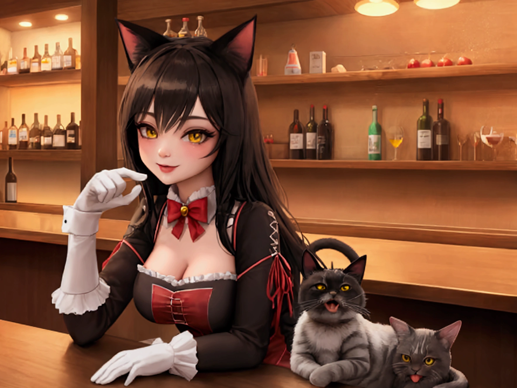 Bar and cat girl