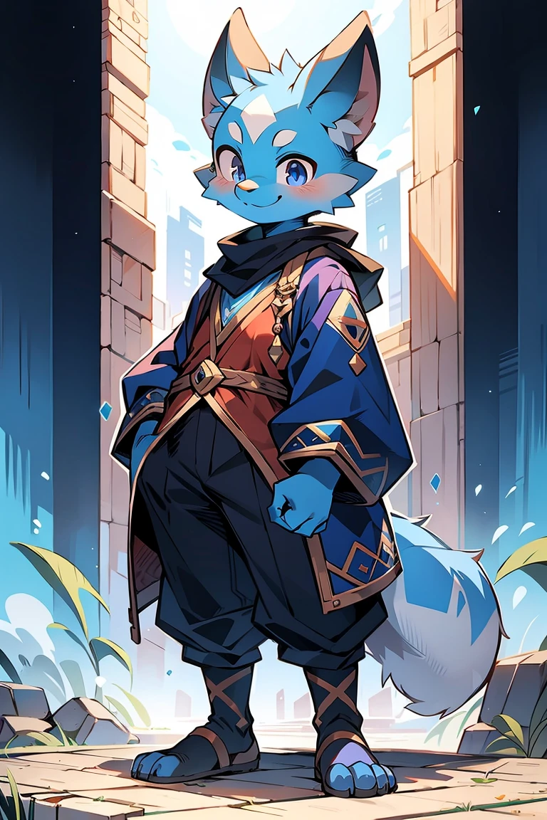 Male characteristics: Height 180 cm., blue purple eyes, , again black, finish, Various rules of external appearance, with a smile, two small ears, Stand with fair skin.