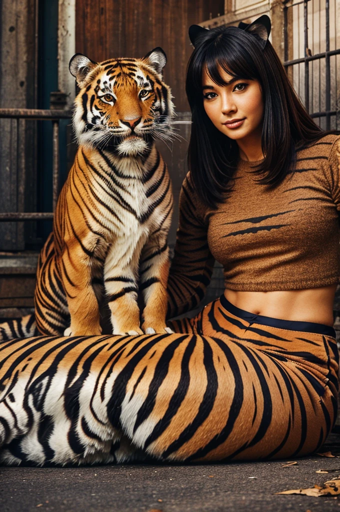 A cat with tiger 