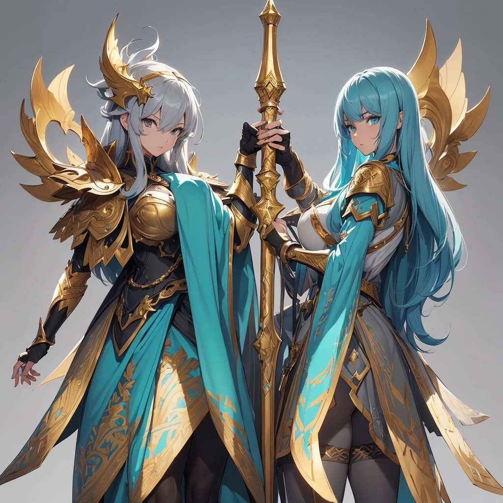 ((Masterpiece, Highest quality, Accurate, UHD)),
((character design sheet: 1.2), (Detailed character sheet), (anime studio style)),
((Grey background:1.5), (sketch art:1.2)),
(do not go beyond the edges of the image:1.65), (rating:safe),
((multiple view:1.31), (full body:1.28), (detailed face), (3 different angles), (body parts), (full esbian body), (full of details), (multiple items), (multiple poses and expressions)),
((accurate anatomy, best anatomy hands, accurate eye, best anatomy eye)),
1 girl, medieval character
a Paladin, She wore Turquoise and Gold Armor with a Largh Shild, Estilo fantasia, Very beautiful, high balance natural light, Turquoise and gold Pantyhose, Star Pattern Decoration.