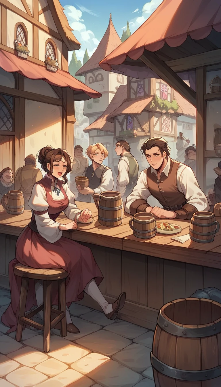 Medieval fantasy tavern There are a lot of people