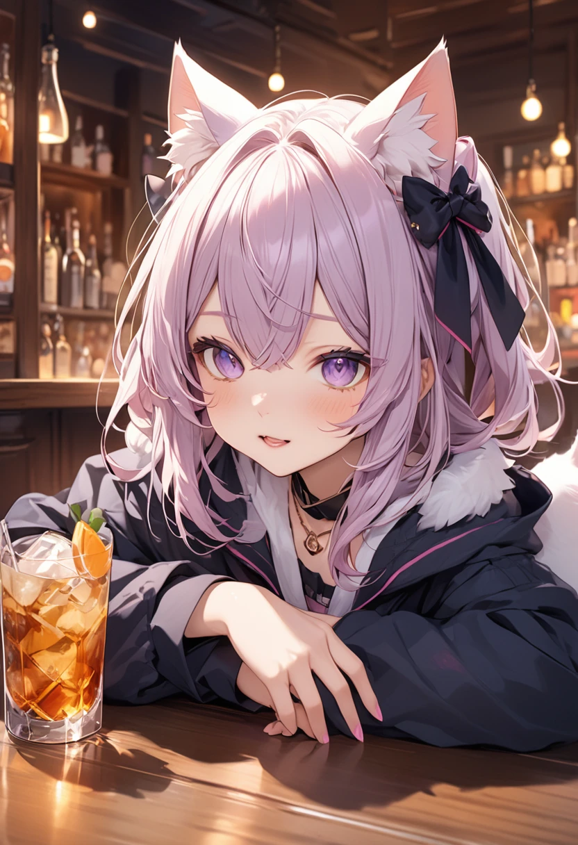 Bar and cat girl
