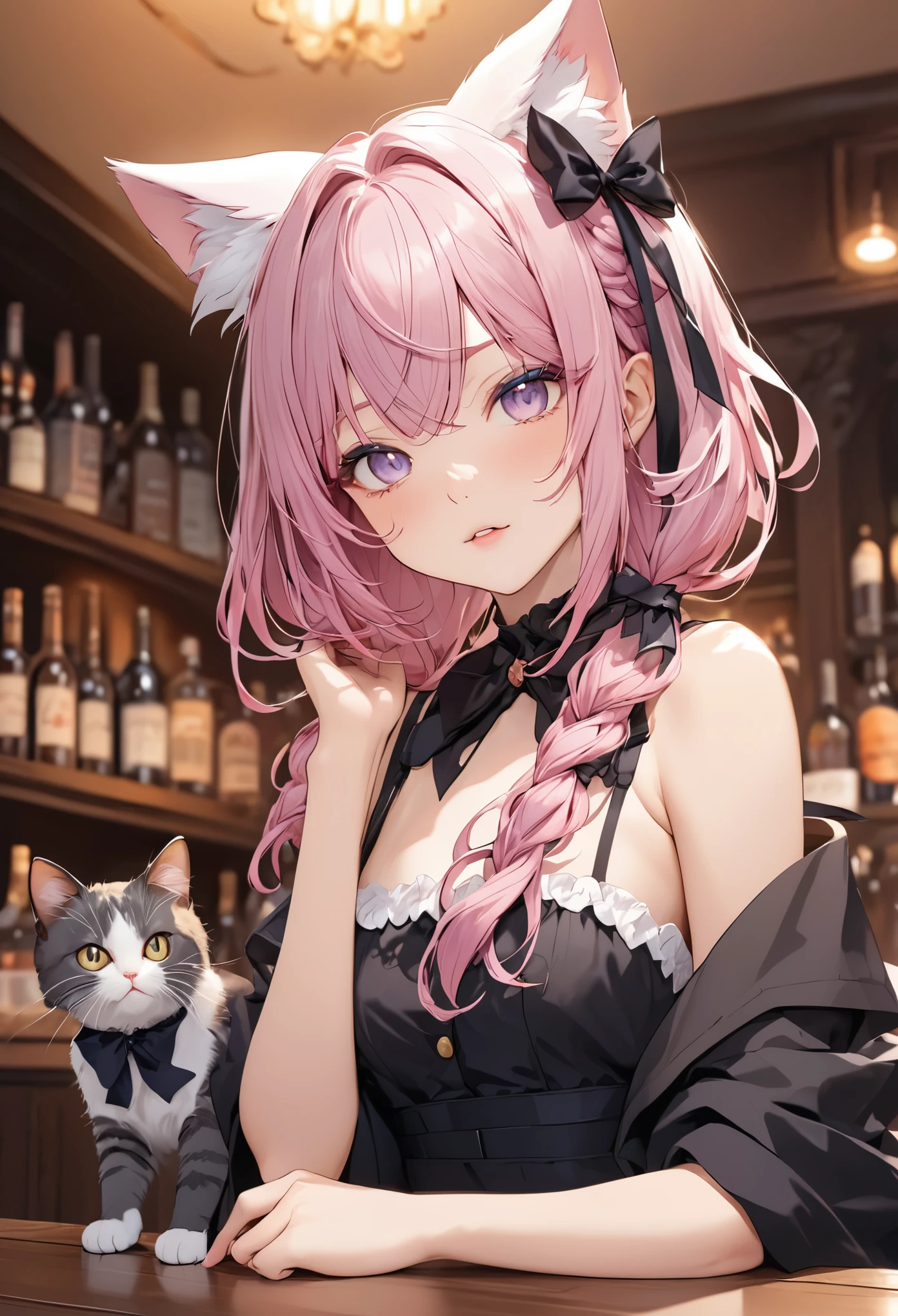 Bar and cat girl