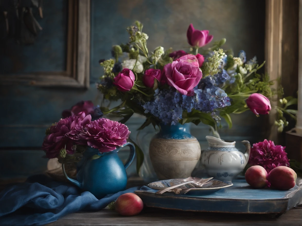 Mother's Day items, blue tone
