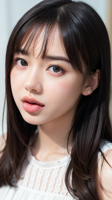 girl,(RAW Photos, Highest quality), (Realistic, photo-Realistic:1.4), masterpiece, Very delicate and beautiful, Very detailed, 2k wallpaper, wonderful, In detail, Very detailed CG unity 8k wallpaper, Very detailed, High resolution, Soft Light, 美しい詳細なgirl, Very detailed , Beautiful and detailed nose, Beautiful attention to detail,Cinema Lighting,Perfect Anatomy,Slender body,Close ~ eyes、Deep Kiss、Soft lips、Trance、
Wearing a white see-through mini T-shirt,(Bokeh:1.2),
((Kissing Face:1.6))、(Approaching the camera from the front、looking at the camera:1.5)、(Stick your lips out、stick out your tongue)、(Seductive look)、(Licking my lips、get your tongue licked)、Detailed nose、Detailed lips、Detailed tongue、Detailed teeth、Kissed、i want to kiss you、Deep Kiss、The liquid wetted my tongue.、