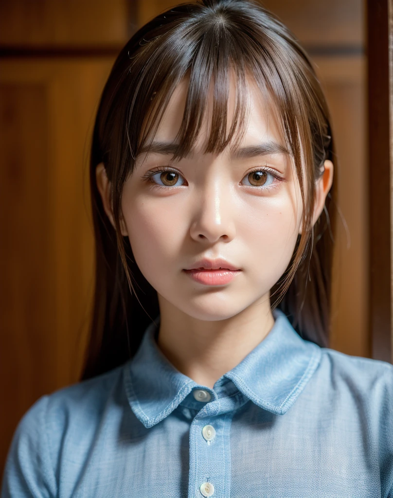 Highest quality, Face Focus, Soft Light, Ultra-high resolution, (Realistic:1.4), RAW Photos,
1 Japanese girl, alone, cute, (pupil, Light in your eyes), Beautiful face in every detail, (Small box),(High resolution detail of human skin texture),
(Long Hair),
indoor,
Damask Shirt Dress,
(Portraiture)